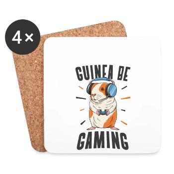 Guinea Pig Video Game Player Console Gamer - Coasters (set of 4) - white - Front