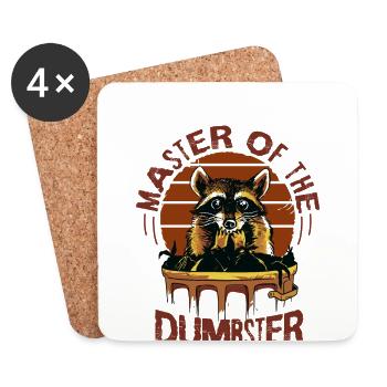 Raccoon lover garbage collecting garbage containers - Coasters (set of 4) - white - Front