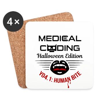 Halloween Medicine Coder Medical - Dessous de verre (lot de 4) - blanc - Devant