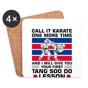 Cadeau Tang Soo Do - Dessous de verre (lot de 4) - blanc - Devant