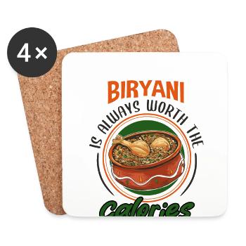 Indian Food Foodies, Biryani, Lovers, - Coasters (set of 4) - white - Front
