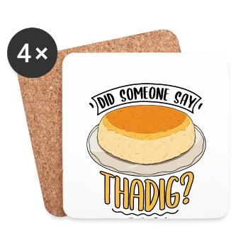 Thadig Food Lover Geschenke - Untersetzer (4er-Set) - Weiß - Vorne
