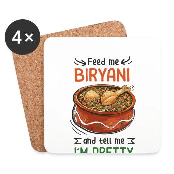Indian food foodies, biryani, lovers, - Coasters (set of 4) - white - Front
