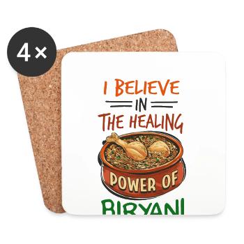 Indian Food Foodies, Biryani, Lovers, - Coasters (set of 4) - white - Front