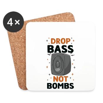 DJ Techno Music Disc Jockey House Party EDM Trance - Coasters (set of 4) - white - Front
