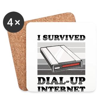90er Jahre Nostalgie Retro 90er Jahre Dial Up - Untersetzer (4er-Set) - Weiß - Vorne
