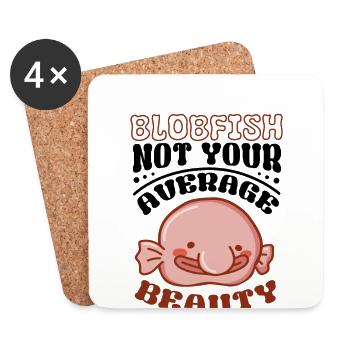 Biologiste marin Poissons d’eau profonde Blob Océan - Dessous de verre (lot de 4) - blanc - Devant