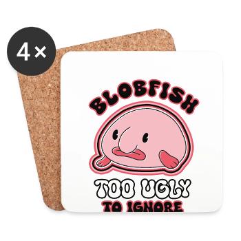 Biologiste marin Poissons d’eau profonde Blob Océan - Dessous de verre (lot de 4) - blanc - Devant