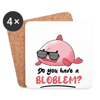 Biologiste marin Poissons d’eau profonde Blob Océan - Dessous de verre (lot de 4) - blanc - Devant