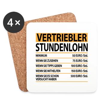 Vertriebler Vertriebsmitarbeiter Lustige Sprüche - Untersetzer (4er-Set) - Weiß - Vorne