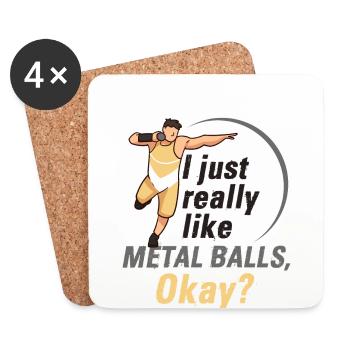 Athletics, Athletics, Throwing athletes, - Coasters (set of 4) - white - Front