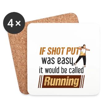Athletics, Athletics, Throwing athletes, - Coasters (set of 4) - white - Front