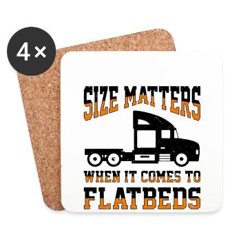 Truck Flatbed Machine Cargo Vehicle - Coasters (set of 4) - white - Front