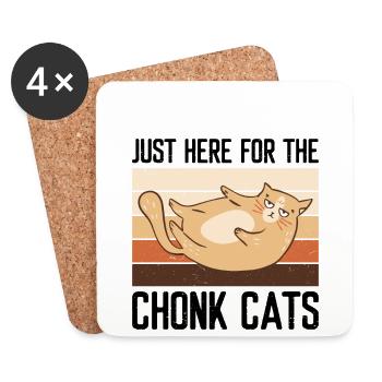 Kitty Fette Katze Liebhaber Meme Kätzchen Miau - Untersetzer (4er-Set) - Weiß - Vorne