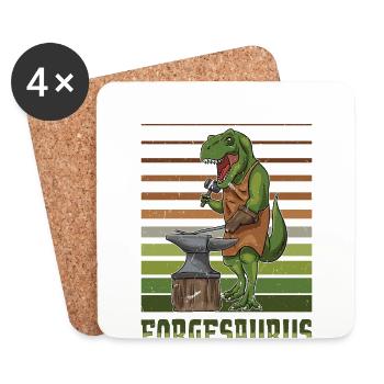 Forging Forging Metalworker Dino - Coasters (set of 4) - white - Front