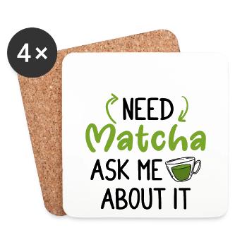 Grüntee-Liebhaber Japanischer Matcha-Latte-Drink - Untersetzer (4er-Set) - Weiß - Vorne