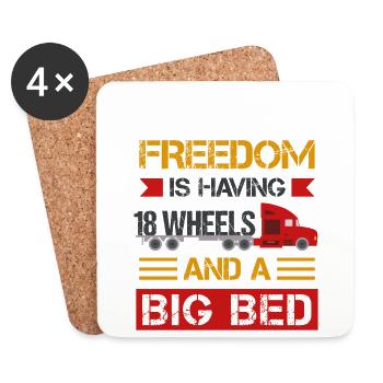 Truck Flatbed Machine Cargo Vehicle - Coasters (set of 4) - white - Front