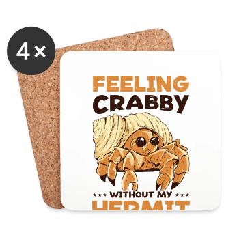 Seafood, Seafood, Mussels, Hermit Crab - Coasters (set of 4) - white - Front