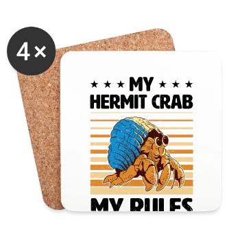 Seafood, Seafood, Mussels, Hermit Crab - Coasters (set of 4) - white - Front