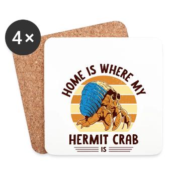 Seafood, Seafood, Mussels, Hermit Crab - Coasters (set of 4) - white - Front