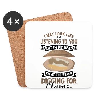 Mussels Seafood - Coasters (set of 4) - white - Front