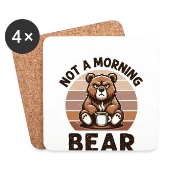 Grumpy bear with coffee - Coasters (set of 4) - white - Front