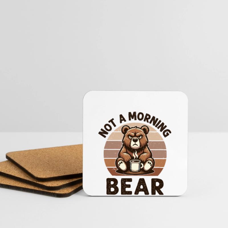 Grumpy bear with coffee Coasters (set of 4)