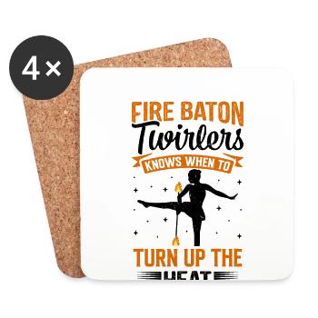 Fire Baton Fire Dance Fire Dancer Fire Dancer - Coasters (set of 4) - white - Front
