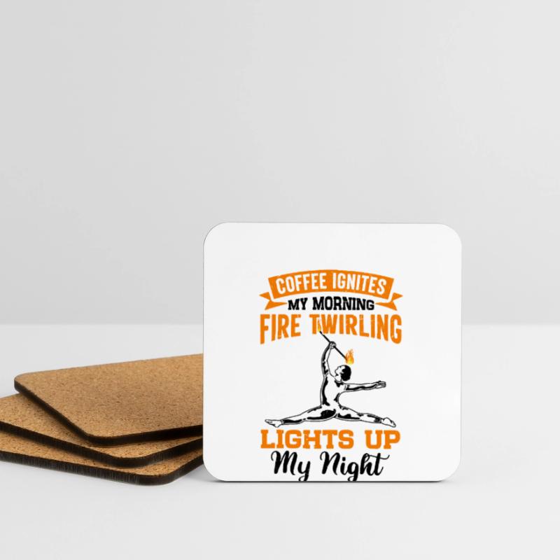 Fire Baton Fire Dance Fire Dancer Fire Dancer Coasters (set of 4)