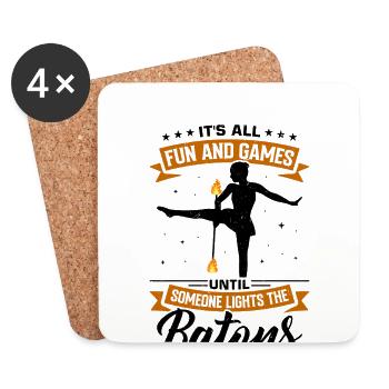 Fire Baton Fire Dance Fire Dancer Fire Dancer - Coasters (set of 4) - white - Front