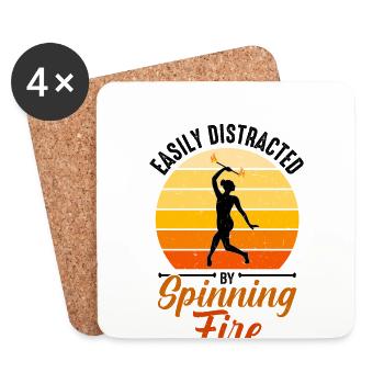 Fire Baton Fire Dance Fire Dancer Fire Dancer - Coasters (set of 4) - white - Front