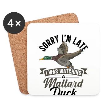 Canard colvert - Dessous de verre (lot de 4) - blanc - Devant