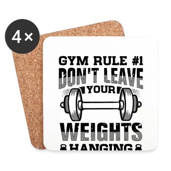 Gym Etiquette and Hygiene Guide - Coasters (set of 4) - white - Front