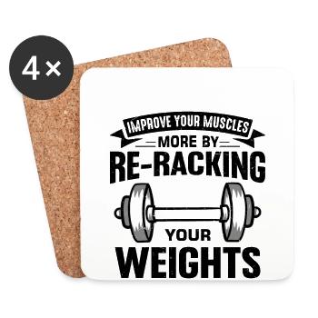 Gym Etiquette and Hygiene Guide - Coasters (set of 4) - white - Front