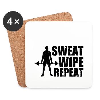 Gym Etiquette and Hygiene Guide - Coasters (set of 4) - white - Front
