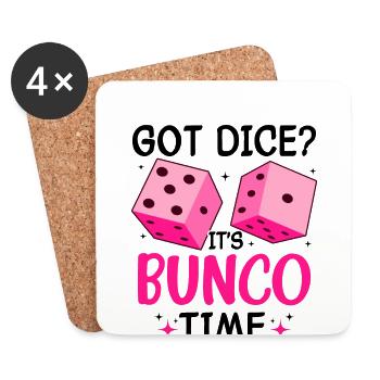 Soirée de jeu Bunco Squad Bunco Dice Bunco - Dessous de verre (lot de 4) - blanc - Devant