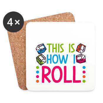 Soirée de jeu Bunco Squad Bunco Dice Bunco - Dessous de verre (lot de 4) - blanc - Devant