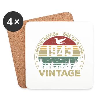 Vintage 1943 Original 1943 Retro Birthday 1943 - Coasters (set of 4) - white - Front