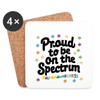 Proud To Be On The Spectrum Autism Awareness - Coasters (set of 4) - white - Front