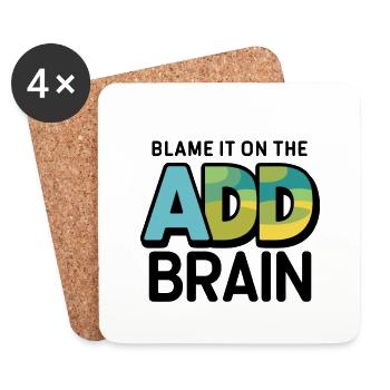 Attention Deficit Hyperactivity Disorder ADD - Coasters (set of 4) - white - Front