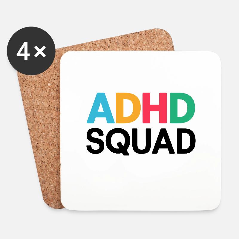 Neurodiversität Neurodivers Hyperaktivität ADHS - Untersetzer (4er-Set) - Weiß