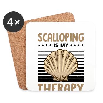 Seashell Shell Collector Scallop - Coasters (set of 4) - white - Front