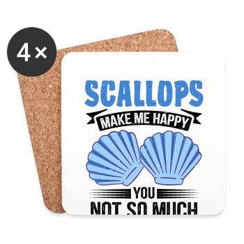 Seashell Shell Collector Scallop - Coasters (set of 4) - white - Front