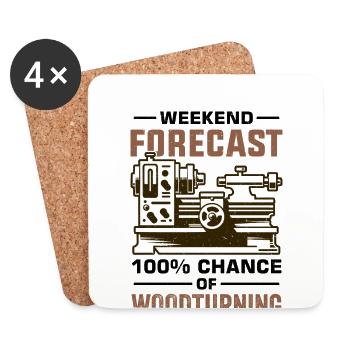 Turner Wood Turning Lathe - Coasters (set of 4) - white - Front
