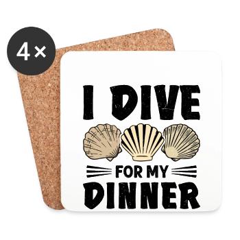 Seashell Shell Collector Scallop - Coasters (set of 4) - white - Front