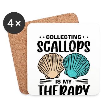 Shell Shell Collector Scallop - Coasters (set of 4) - white - Front