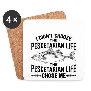 Conception d’un régime pescétarien pour les pescétariens - Dessous de verre (lot de 4) - blanc - Devant
