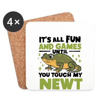 Funny newt saying - Coasters (set of 4) - white - Front