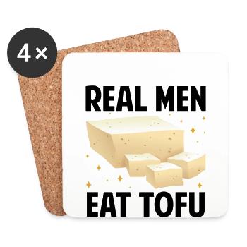 Design végétarien végétalien pour un fan de tofu - Dessous de verre (lot de 4) - blanc - Devant