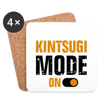 Japanese Kintsukuroi Gold Repair Design - Coasters (set of 4) - white - Front